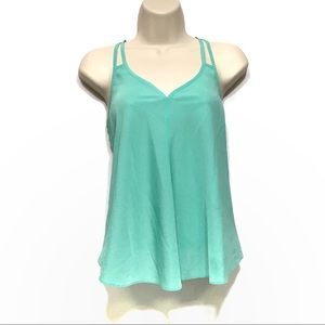 BOSTON PROPER GREEN BLUE STRAP LIGHT TANK TOP